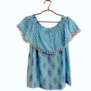 NWT Crown & Ivy off shoulder paisley top size Small